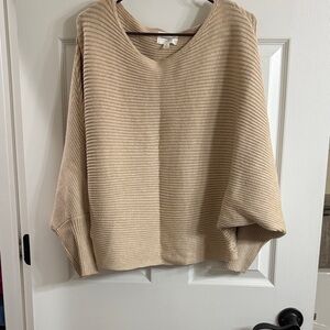 Pinque Cozy Tan Ribbed Sweater
